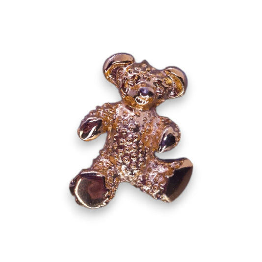 Gold Tone Romantic Bear Brooch