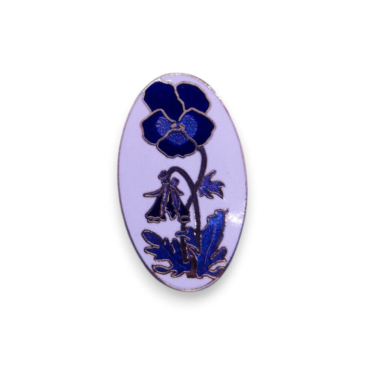 Silver Tone Enamelled Nature Inspired Brooch