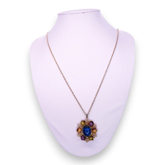 Gold Tone Agate Statement Necklace