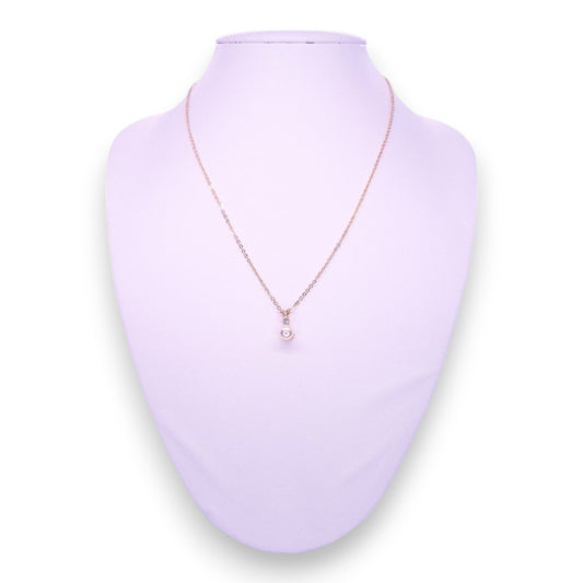 Gold Tone Cubic Zirconia & Pearl Classic Necklace